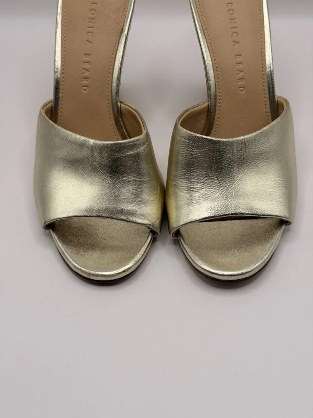 Veronica Beard Womens Dali Metallic Gold Cork Wedge Sandals Sz 6.5 M
